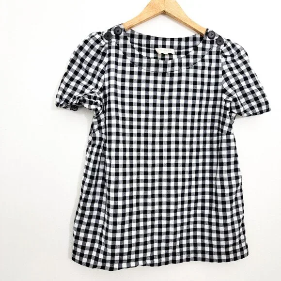 Sezane Octavia Blouse in Gingham 38 6 - Picture 3 of 9